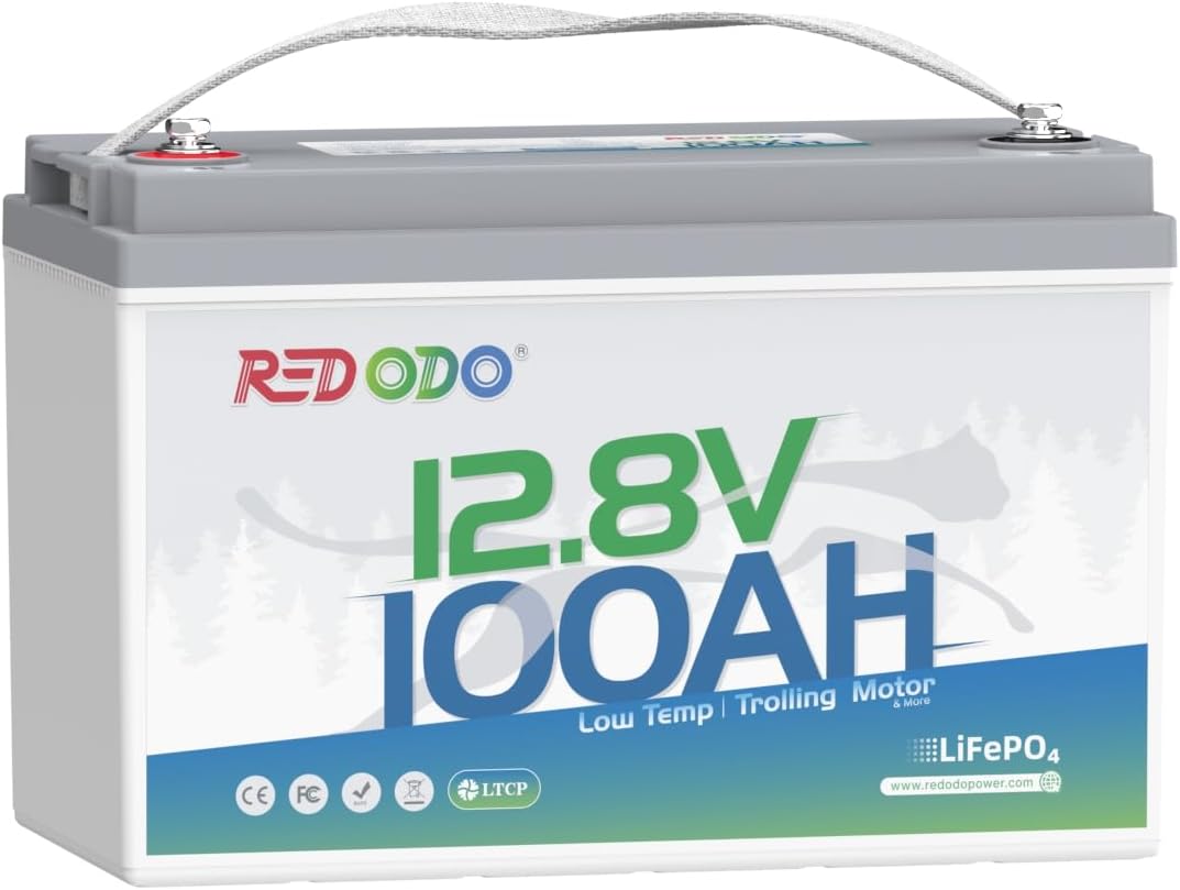 Redodo 12V 100Ah LiFePO4 Battery, Low Temperature Protection, Trolling Motor Battery Group 31 Lithium Battery Built in Upgraded 100A BMS, Ideal for Marine, Boat, RV, Solar and Off Grid
