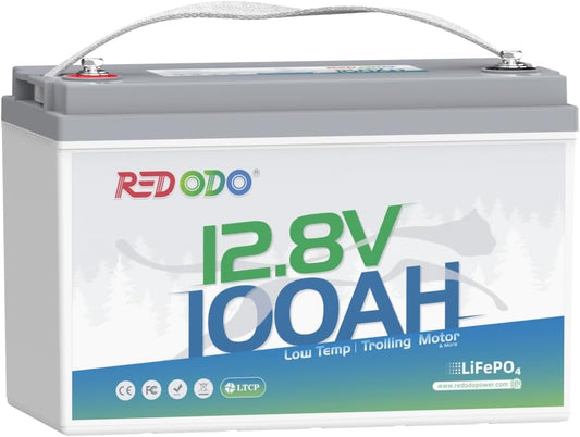 Redodo 12V 100Ah LiFePO4 Battery, Low Temperature Protection, Trolling Motor Battery Group 31 Lithium Battery Built in Upgraded 100A BMS, Ideal for Marine, Boat, RV, Solar and Off Grid