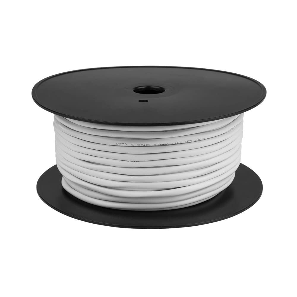 Speaker Wire - 99.9% Oxygen Free Copper – ETL Listed & CL3 Indoor Speaker Cable (16/2White, 200FT)