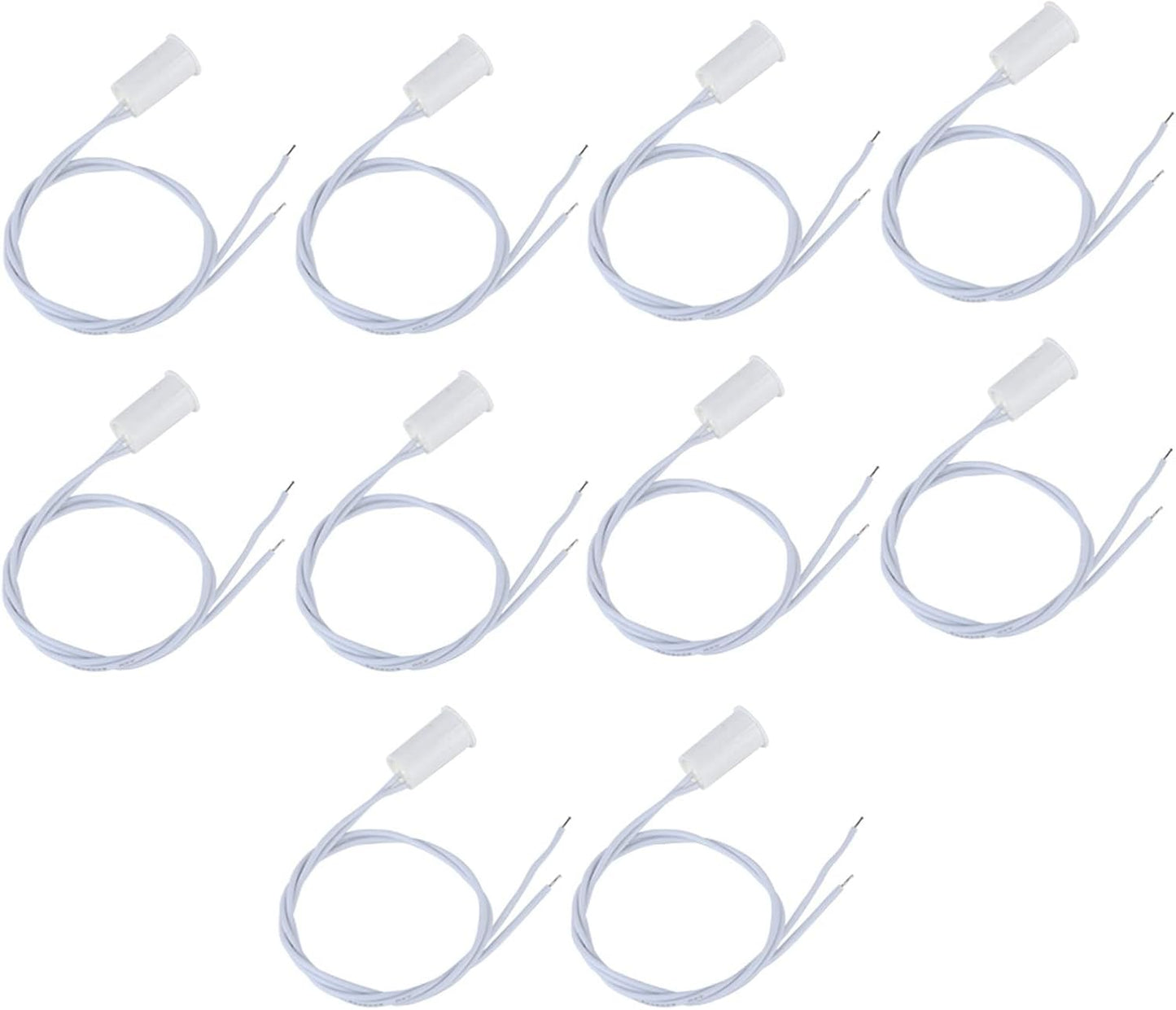 10Pcs 100VDC Recessed Door Sensor, 15mm-5mm Door Magnetic Reed Switch for Home Security Alarm Systems, Door Magnetic Sensors for Alarm Control Panels GND Port and N.C. Port