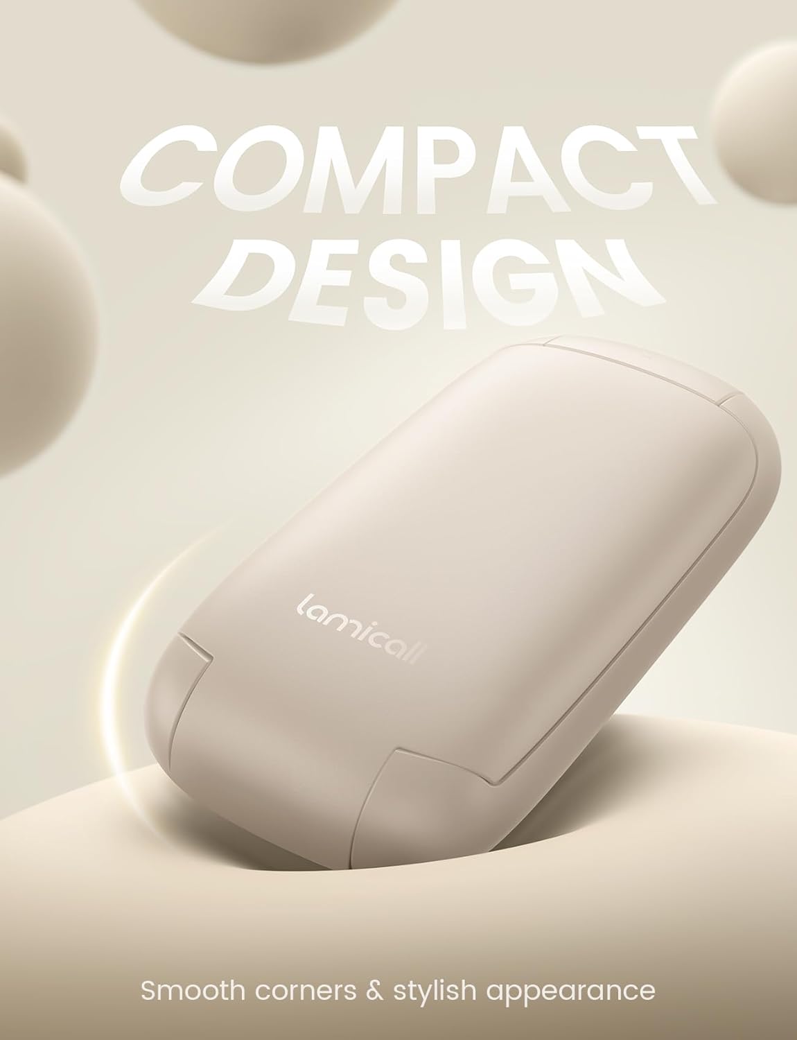 Lamicall Headphone Stand, Sticky Headset Holder - Foldable Headphone Holder Hook Mount, Adhesive Headset Hanger Clip Under Desk, Earphone Clamp for Airpods Max, HyperX, Sennheiser, Khaki