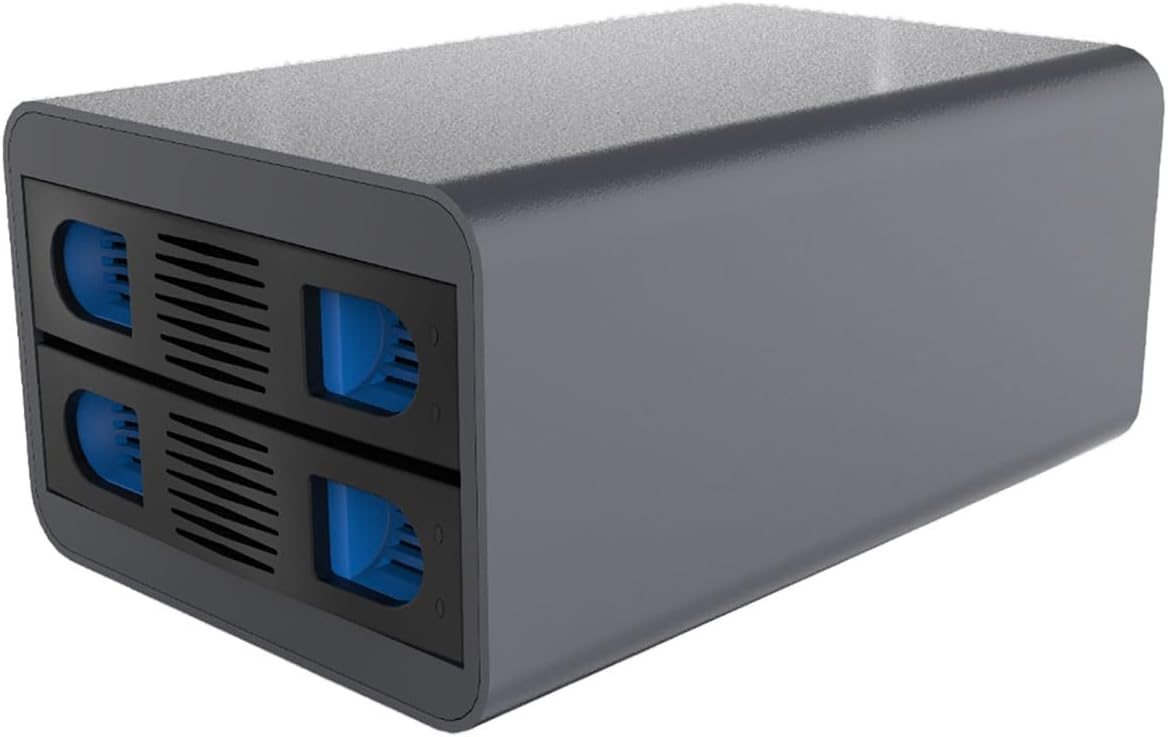 IO Crest 2 Bay Tool Less Tray Hot Swappabe 2.5" 3.5" SATA Non Raid External USB 3.0 Enclosure SY-ENC50124