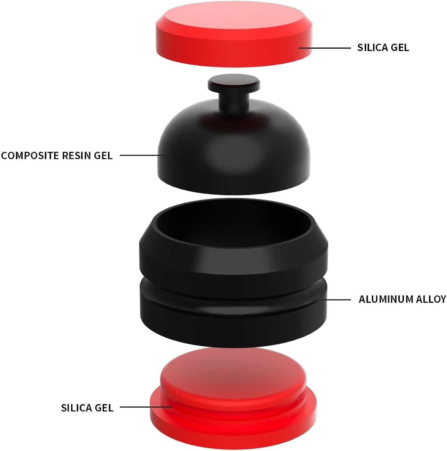 Preffair Audio Speaker Aluminum/Silicone Isolation Feet Turntable Damper Vibration Stopper Stand Absorption Shock Pad for Amplifier Preamp DAC Devices 4Pcs (Red, 1.73"x1.18")