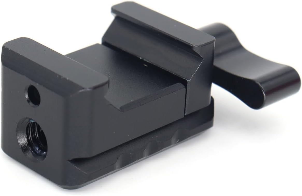 NATO Clamp Adapter,NATO Rail Lock Clamp Mount Quick Release with 1/4" 3/8" ARRI Thread for Camera Cage Handle Monitor LED Light Microphone Cold Shoe Magic Arm