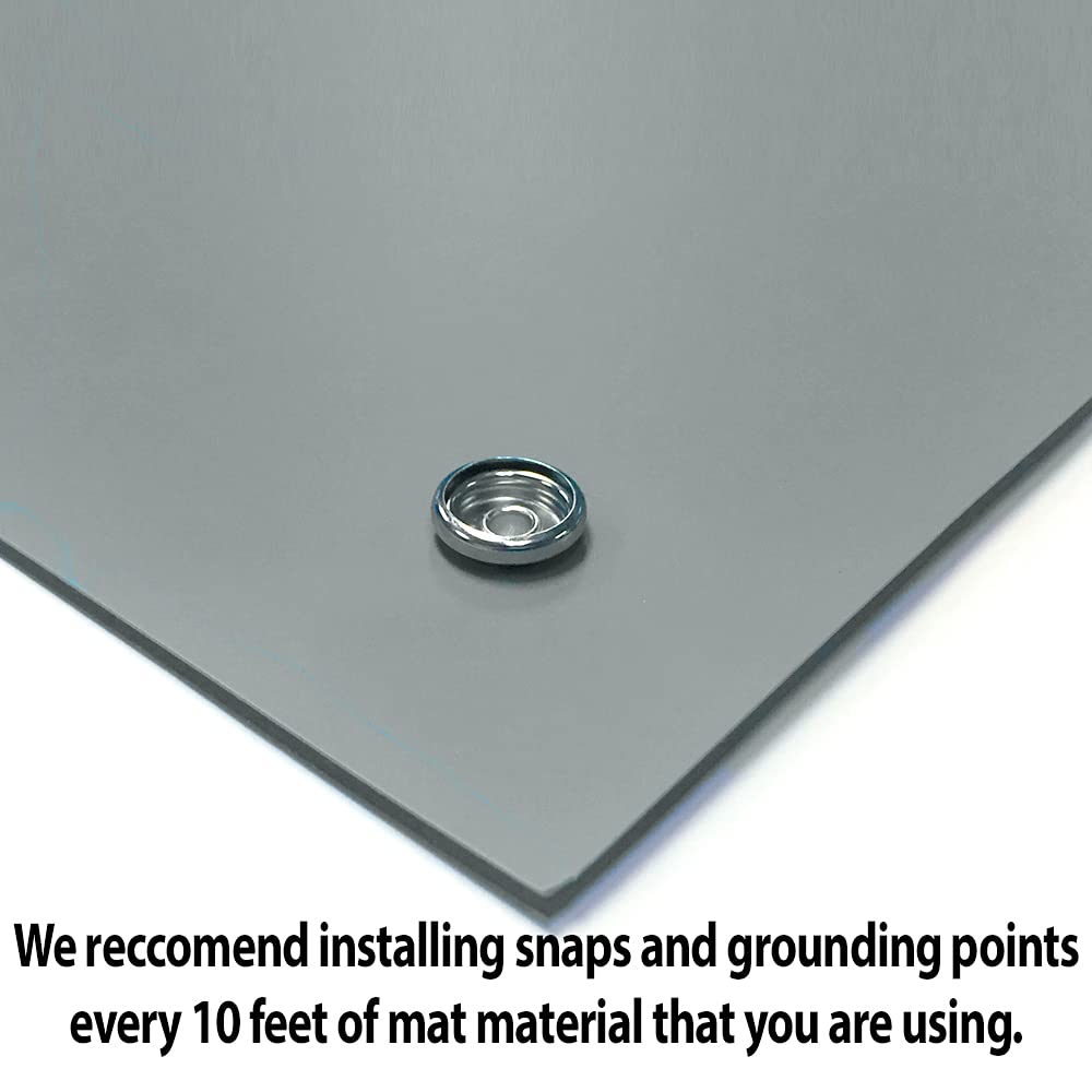 RubberStat Dual Layer ESD Compliant Workstation Rubber Table Mat Kit, Soldering, Cell Phone Repair, with Wrist Strap Set and Ground Cord - 48"x120" Grey