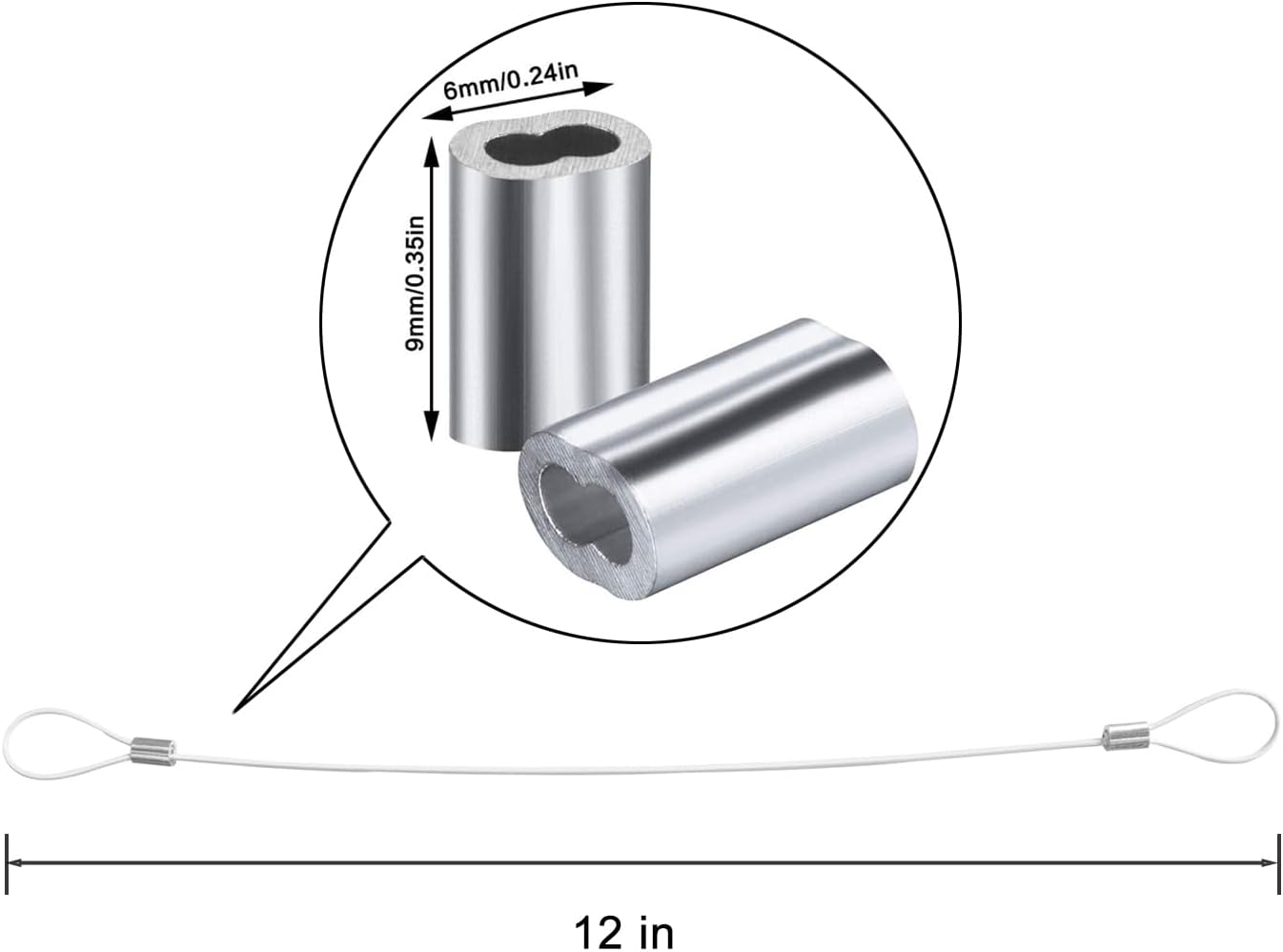 Cable Tethers 30 Pack with Crimping Tool (12 Inches, White Color), Adjustable Security Cable Look, Universal DIY Adapter Tethering Ties Kit for Computer Cord, Pre-Assembled, Tamper-Resistant