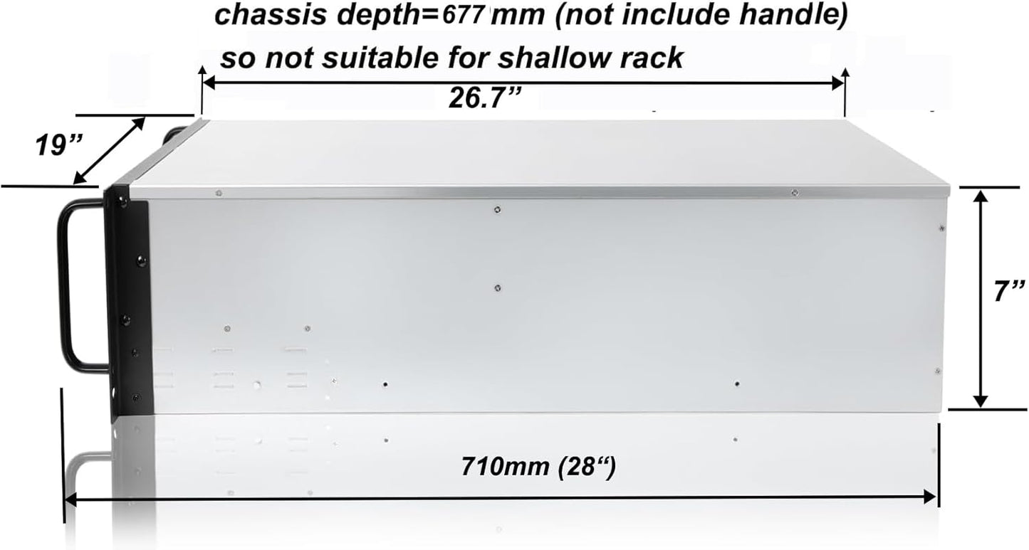 RackChoice 4U Rackmount Server Chassis 8-Bay 12Gbps Hot-Swappable SATA/SAS, EATX/ATX Compatible, Alloy Steel, Black, Ideal for Data Centers & SMBs