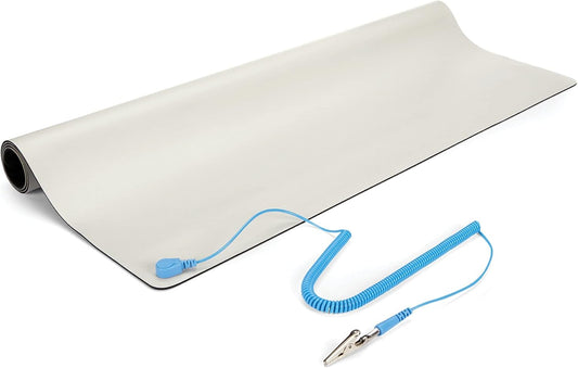 StarTech.com Anti-Static Mat - 25” x 27.5” Electrical Grounding Desk Pad - For Home or Work - Beige, TAA (M3013)
