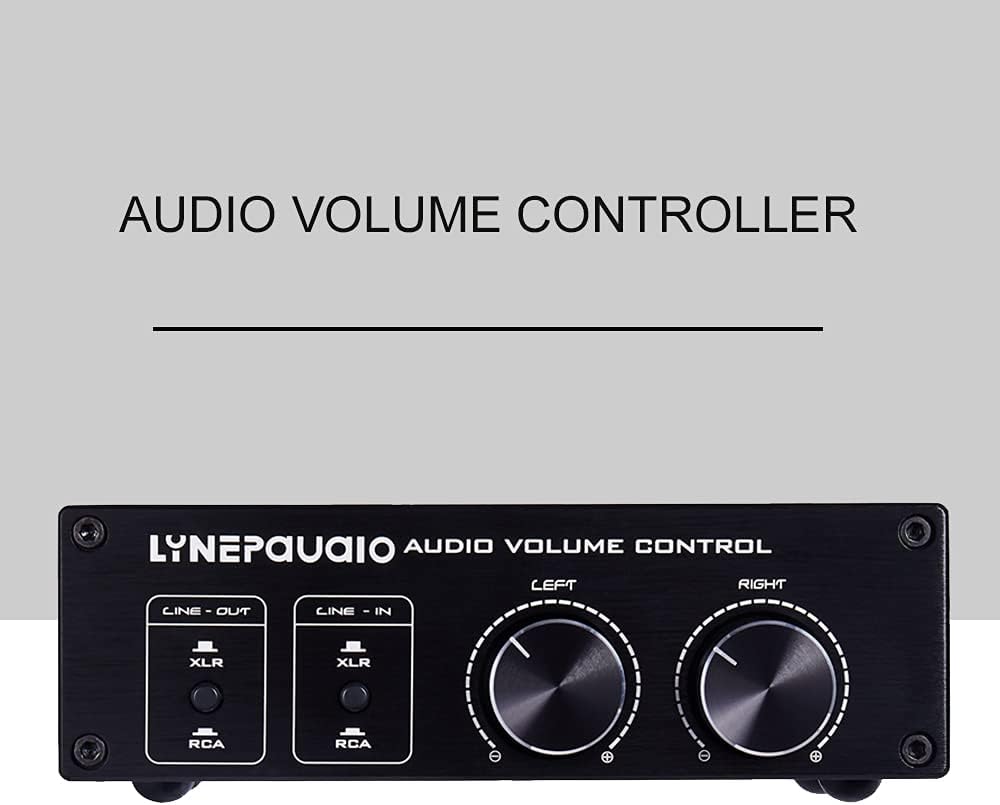 Volume Controller, Audio Volume Control Box, Passive Audio Volume Controller with Fully-Balanced & Single-Ended Mode XLR & RCA Interface for Home Stereo System Pre-Amplifier Speaker