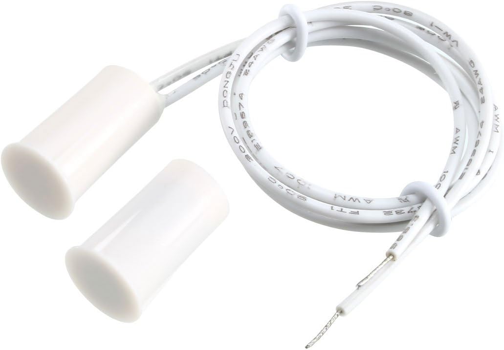 uxcell N.C. Recessed Wired Security Window Door Contact Sensor Alarm Magnetic Reed Switch White RC-33 10pcs