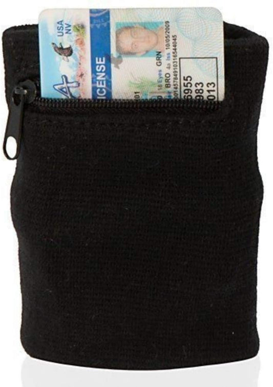Suddora Zipper Wrist Pouch - Sweatband/Wristband Wallet for Keys, ID, Cards, Cash