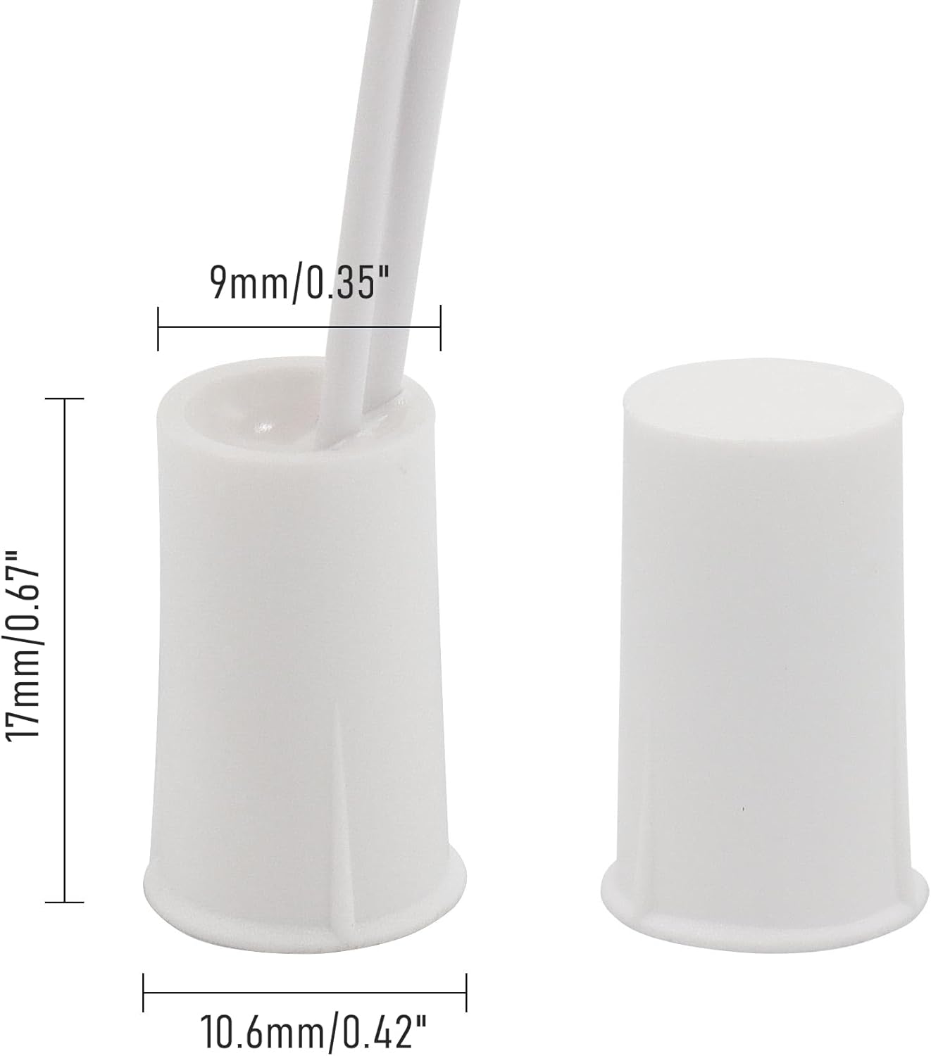 4PCS Recessed Wired Security Window Door Contact Sensor, Normally Closed NC, Door Alarm Magnetic Reed Switch with 2 Wire, ABS White, RC-33