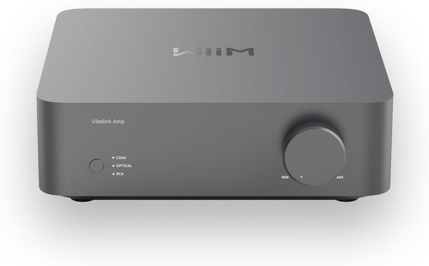 WiiM Vibelink Amp | 100W Power Amplifier with Premium ESS 9039Q2M DAC and TI TPA3255 | Compatible with WiiM Mini, Pro, Pro Plus, and Ultra | RCA, Coax, and Optical Inputs | Space Gray