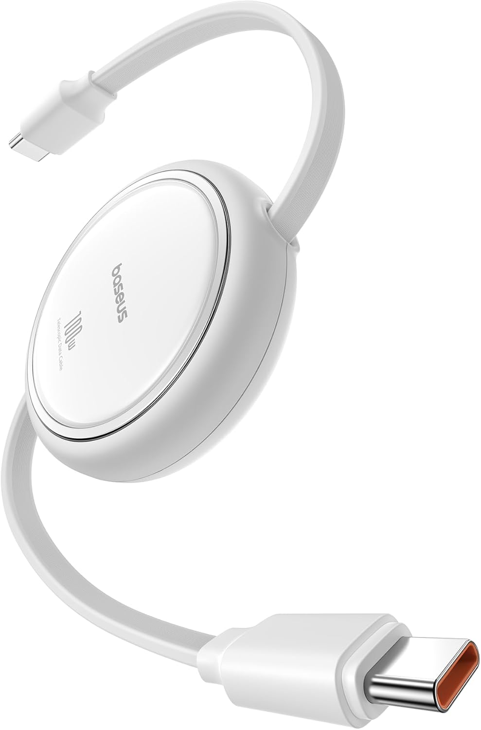 Baseus USB C to USB C Cable, 100W Retractable USB C 5A Fast Charging Cable, 4-Stage Length Preset USB Type C Charger Cord for iPhone 16 15 Pro Plus Pro Max, MacBook, iPad, Samsung S24/S23+ (3.3ft)