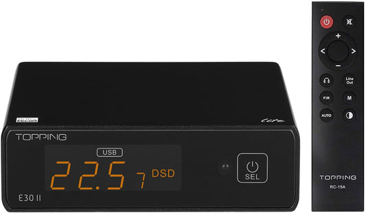 Topping E30II lite DAC Preamp - AK4493S Hi-Res XMOS XU208 DAC 32Bit/768kHz DSD512 DSD Direct Mode for USB/Coax/Opt Inputs RCA HiFi Stereo Digital Audio Decoder(Black)
