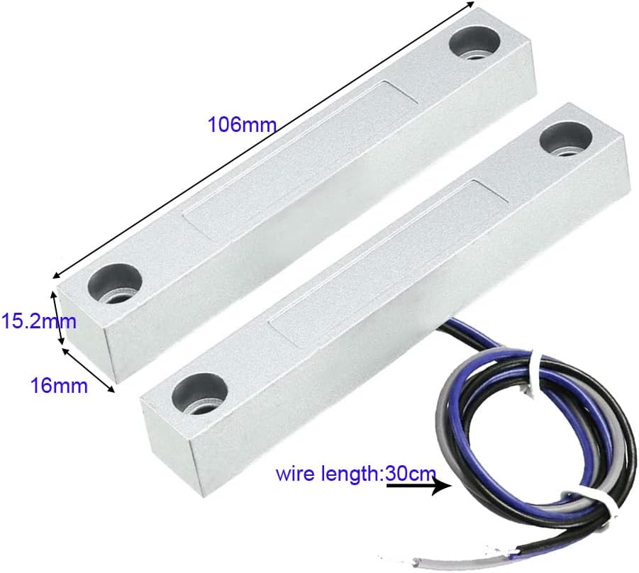 Rolling Door Contact Magnetic Reed Switch Alarm with 3 Wires for N.O./N.C. Applications MC-58