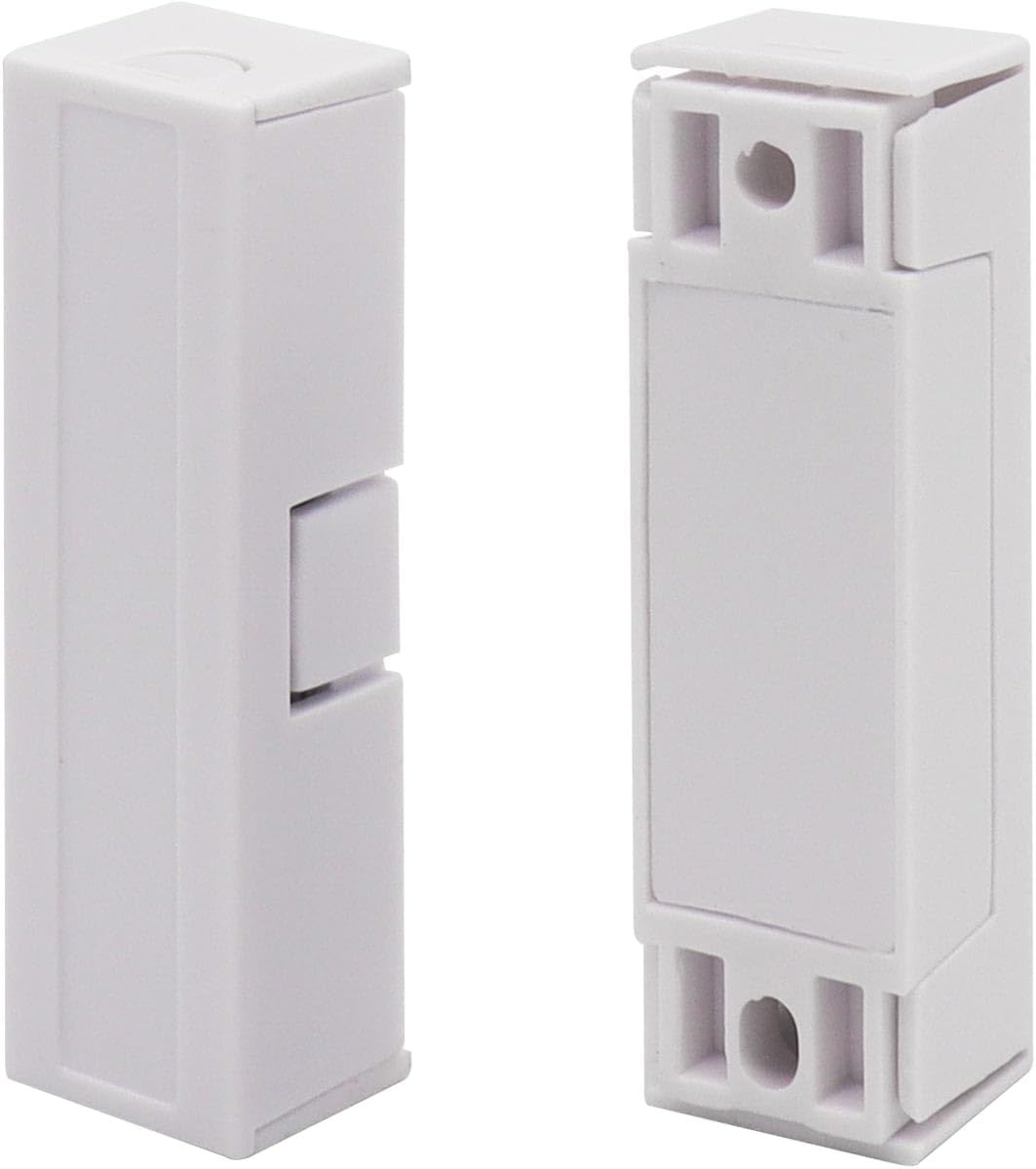 5Pcs Magnetic Reed Switch Wired Surface Mount Normally Closed NC Contact Sensor Alarm Magnetic Door Switch with 2 Wires, ABS White, MC-44b