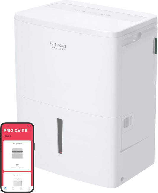 Frigidaire Gallery 2-in-1 35-Pint Dehumidifier with Wi-Fi, Energy Star Certification & Air Quality Monitoring for Small/Medium/Large Rooms & Basements, Custom Humidity Control, Auto Shut Off, White