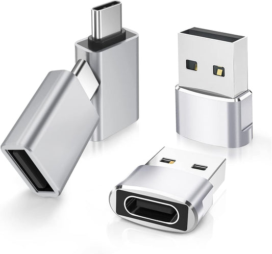 Elebase USB to USB C Adapter&Type C Male to 3.0 Female Adaptor 4PCS,Thunderbolt 4 to Type A OTG Converter for iPhone 16 15 Pro Max Plus,Apple Watch 10 9,MacBook,PC,Galaxy A56 M56 M36,iPad Air Mini