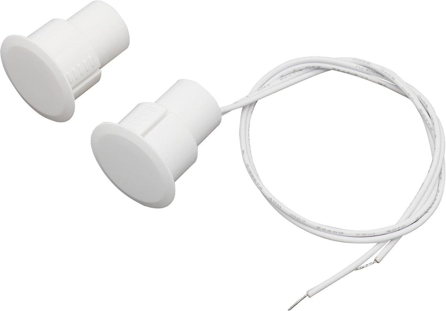 Recessed Wired Security Window Door Contact Sensor, Normally Open NO, Door Alarm Magnetic Reed Switch with 2 Wire, ABS White, RC-36