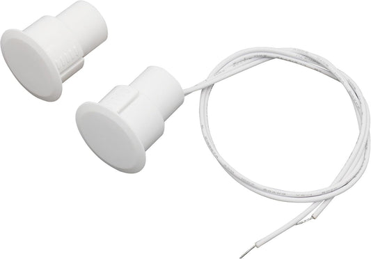 Recessed Wired Security Window Door Contact Sensor, Normally Open NO, Door Alarm Magnetic Reed Switch with 2 Wire, ABS White, RC-36