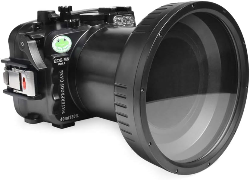 Sea frogs Underwater Camera Case Compatible with Canon EOS M6 Mark II 100MM IPX8 40m/130ft Maximum Diving Depth Waterproof Camera Housing for Diving, Surfing, Rowing, Skiing