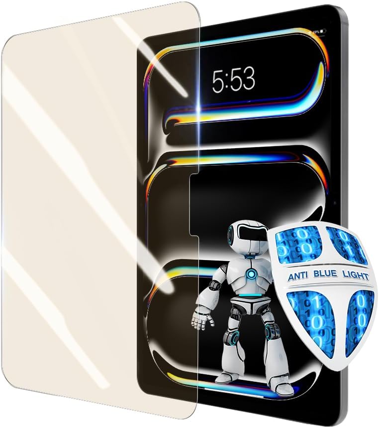 PERFECTSIGHT Anti Blue Light Screen Protector Compatible with iPad Pro 11 Inch 2024 6th Gen, [Medical-Grade HD Clear Eye Protection] Blue Light Blocking Filter 6 Radiations Tempered Glass
