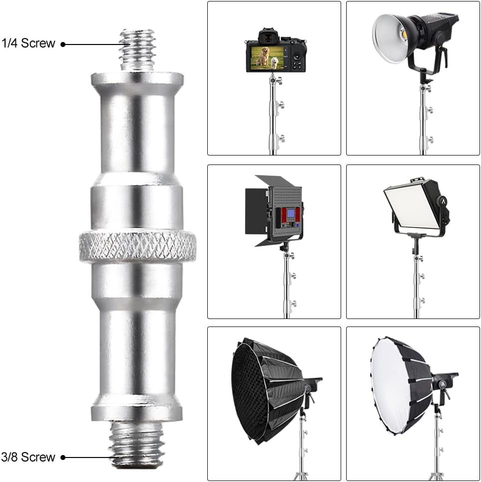 Stainless Steel Heavy Duty Photography Tripod Light Stand, 9.19 Feet/2.8m Studio Lighting Tripod for Speedlight, Strobe Light, Softbox, Umbrella