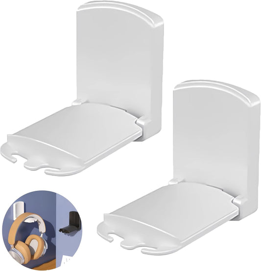 2-Pack Headphone Stand, Sticky Adhesive Headset Hanger for Universal Gaming Headset Airpods Max Sony Bose Beats(White)