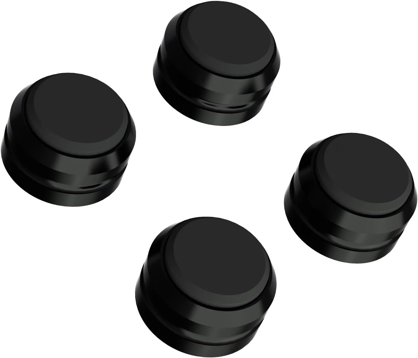 Preffair Audio Speaker Aluminum/Silicone Isolation Feet Turntable Damper Vibration Stopper Stand Absorption Shock Pad for Amplifier Preamp DAC Devices 4Pcs (Black, 1.73"x1.18")