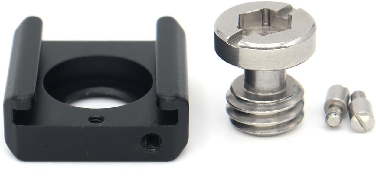Camera Hot Shoe Extension Bracket Cold Shoe Mounts for Camera Cage Tripod Magic Arm Microphone LED Video Light, Shoe Mount Holder with 1/4'' 3/8'' Arri Thread and Arri-locating Hole