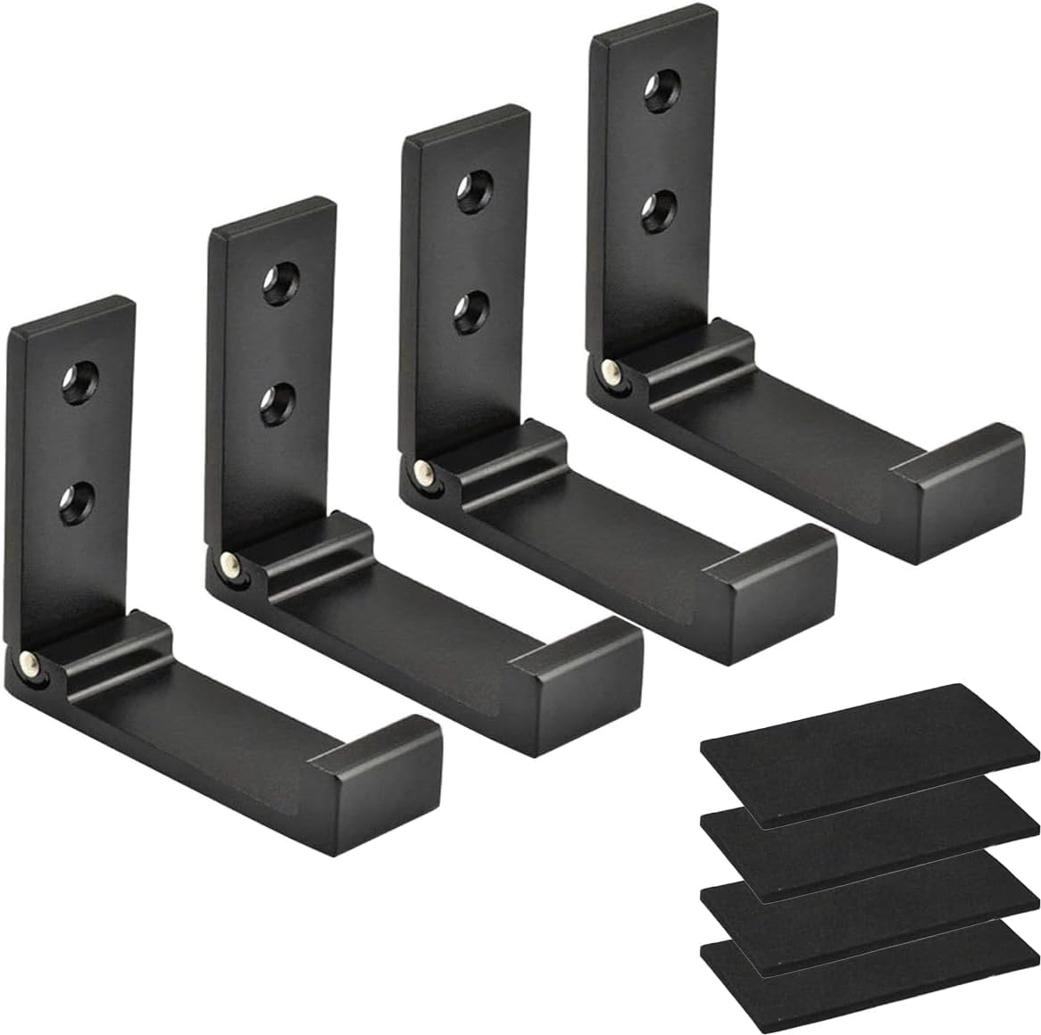 Folding Coat Hooks, Foldable Wall Hooks for Hanging Aluminum Alloy Cloth Hanger Coat Hanger Headphones Holder Headset Wall Hanger Hook- Pack of 4