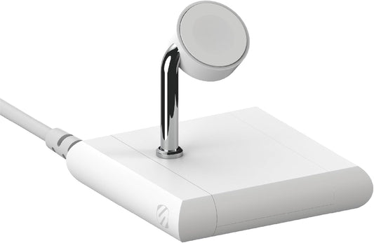 Scosche BL2AWWT-AP BaseLynx™ 2.0 Watch, Magnetic Charger Stand for Apple Watch, Modular Fast Charging Dock Station Compatible with Apple Watch Series 3/4/5/6/7/8/9/Ultra/Ultra2/SE, White