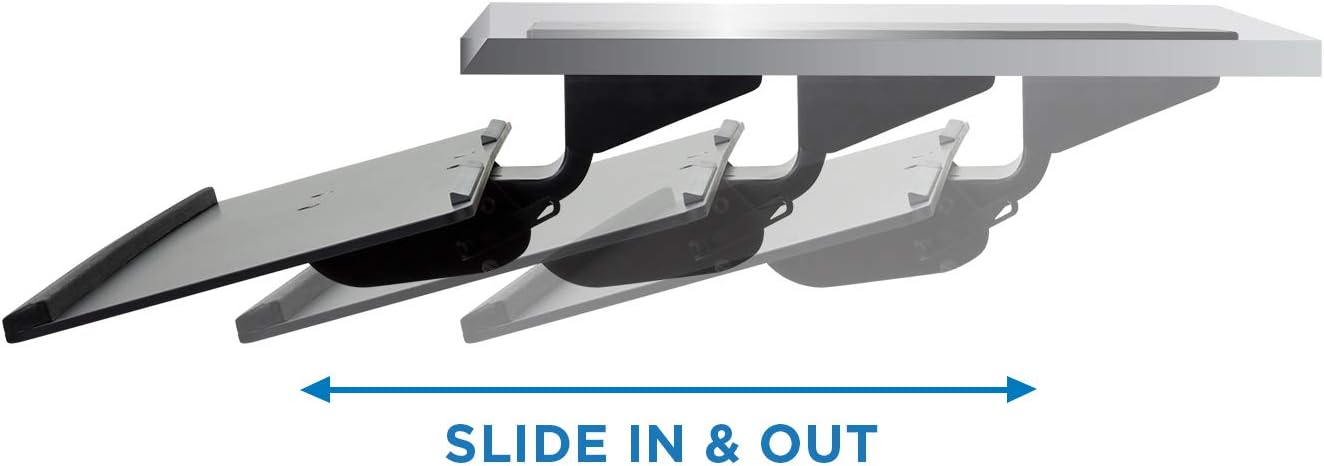 Mount-It! Under Desk Keyboard Tray and Mouse Platform, Ergonomic Computer Keyboard Drawer with Gel Wrist Pad, 17 inch Space Saving Track, Black (MI-7138)