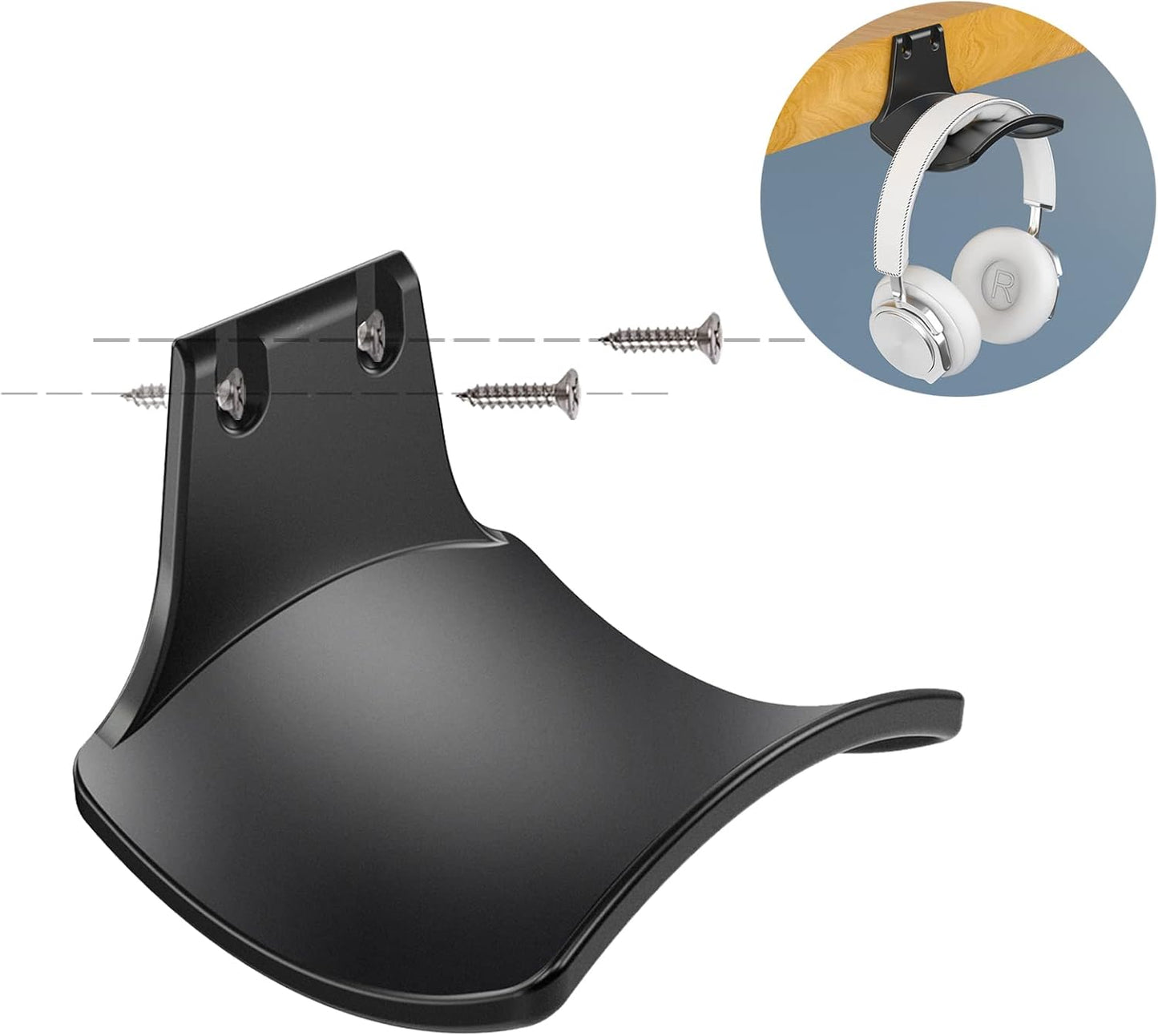 2-Pack Never Fall Headphone Hooks Hanger Wall Mount, Headset Holder Stand for Universal Gaming Headset Airpods Max Sony Bose Beats, Strong Adhesive by Screws