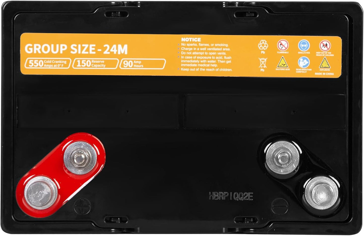 Weize Dual Purpose AGM Battery BCI Group 24M, Starter & Deep Cycle 150RC 550CCA 12V 90AH Sealed Marine & RV Battery