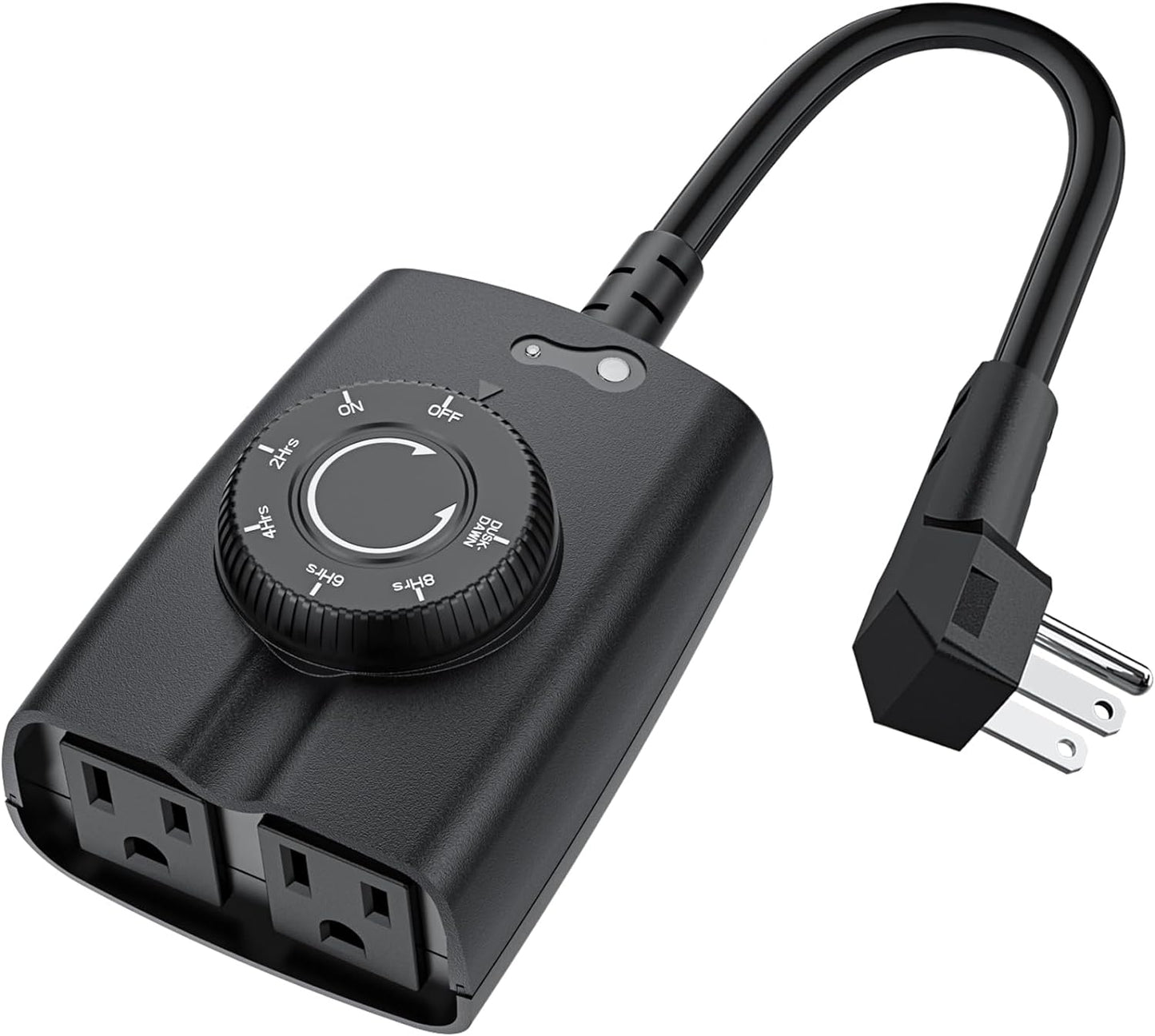 G-Homa Dusk to Dawn Outdoor Timer for Light Sensor Timer Waterproof 2 Grounded Outlets Timers for Christmas Light, 15A 1/2HP, CSA Listed (Turns on After Dusk)