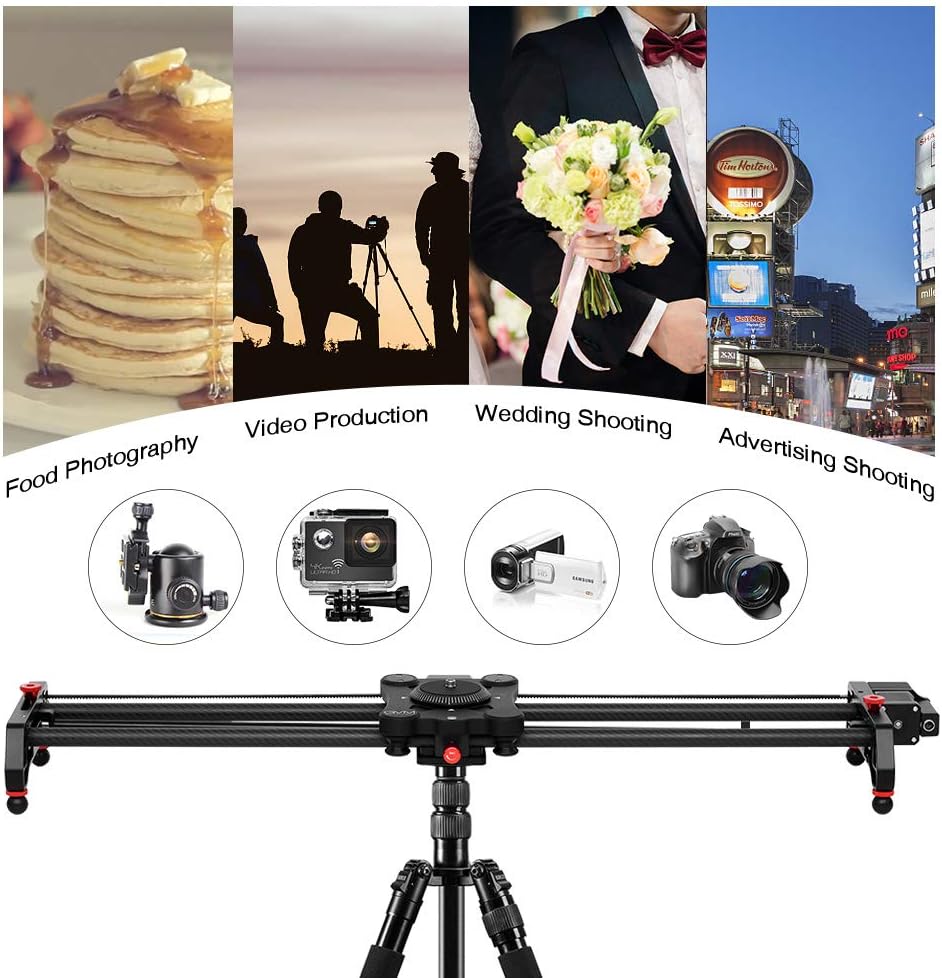 GVM Motorized Camera Slider, 48"/120CM Carbon Fiber Camera Slider with Time-Lapse Photography, Automatic Round Trip, Tracking Shooting and 120 Degree Panoramic Shooting, with Remote Controller