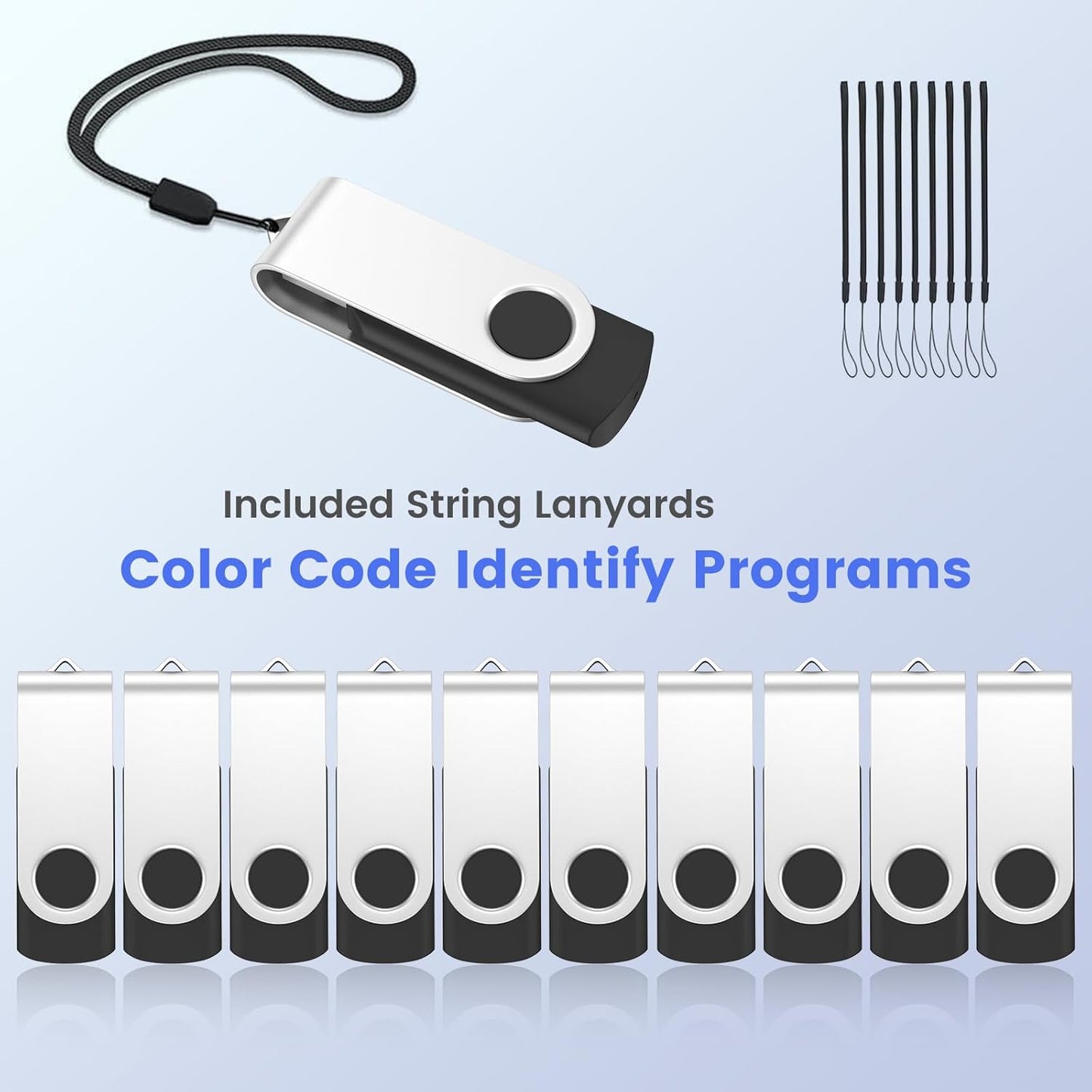 (Not 128GB) ABLAZE 128MB USB Flash Drive 100 Pack, USB 2.0 Thumb Drives Bulk Memory Sticks Pendrives 100PCS (Black)