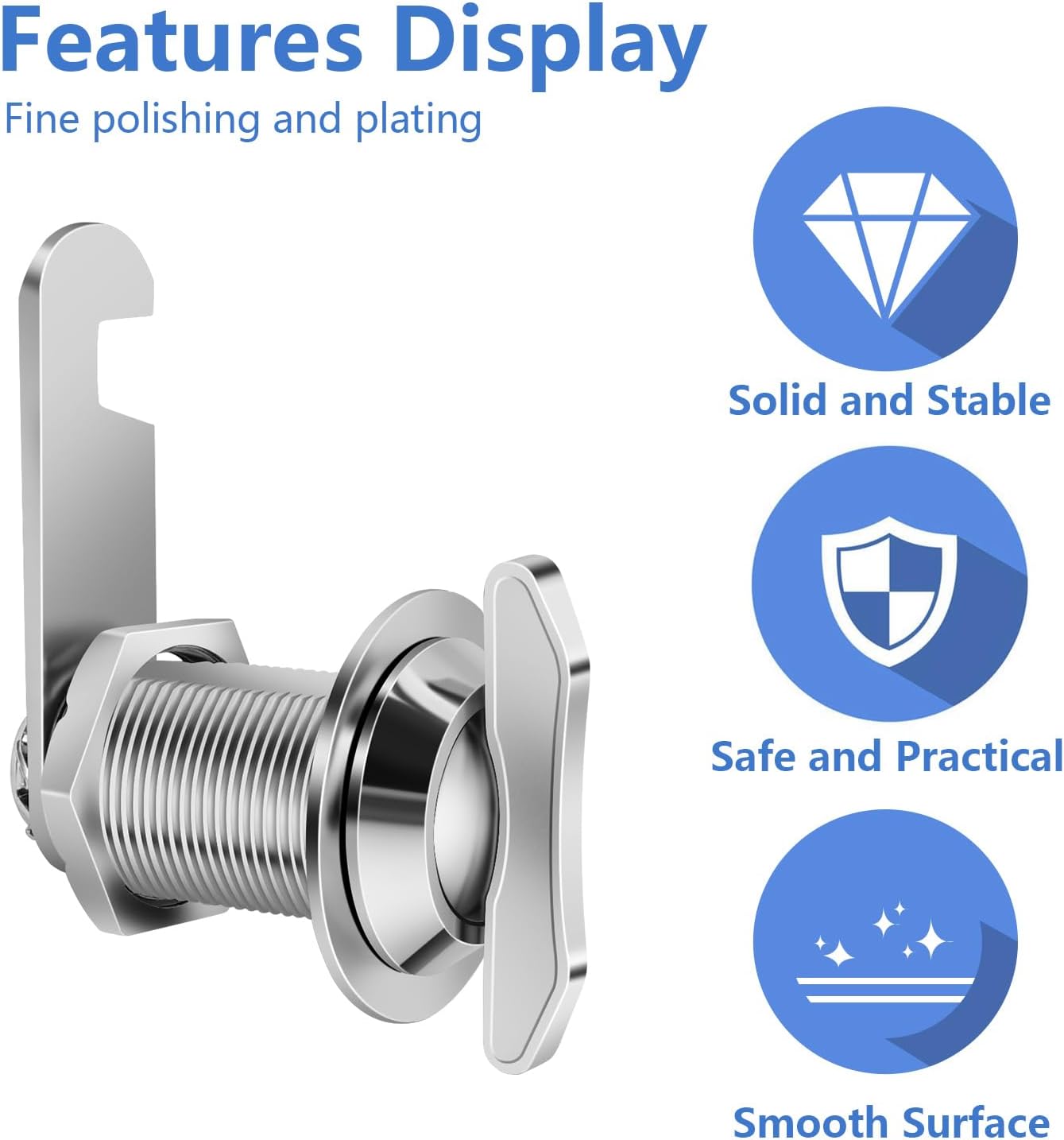 Thumb Operated Offset Cam Lock, 1" Cylinder Fits on 0.7" Max Door Thickness, Non-Locking Replacement Lock for RV Compartment Camper Storage, Cabinets, Drawers (1 Inch 6Pack)