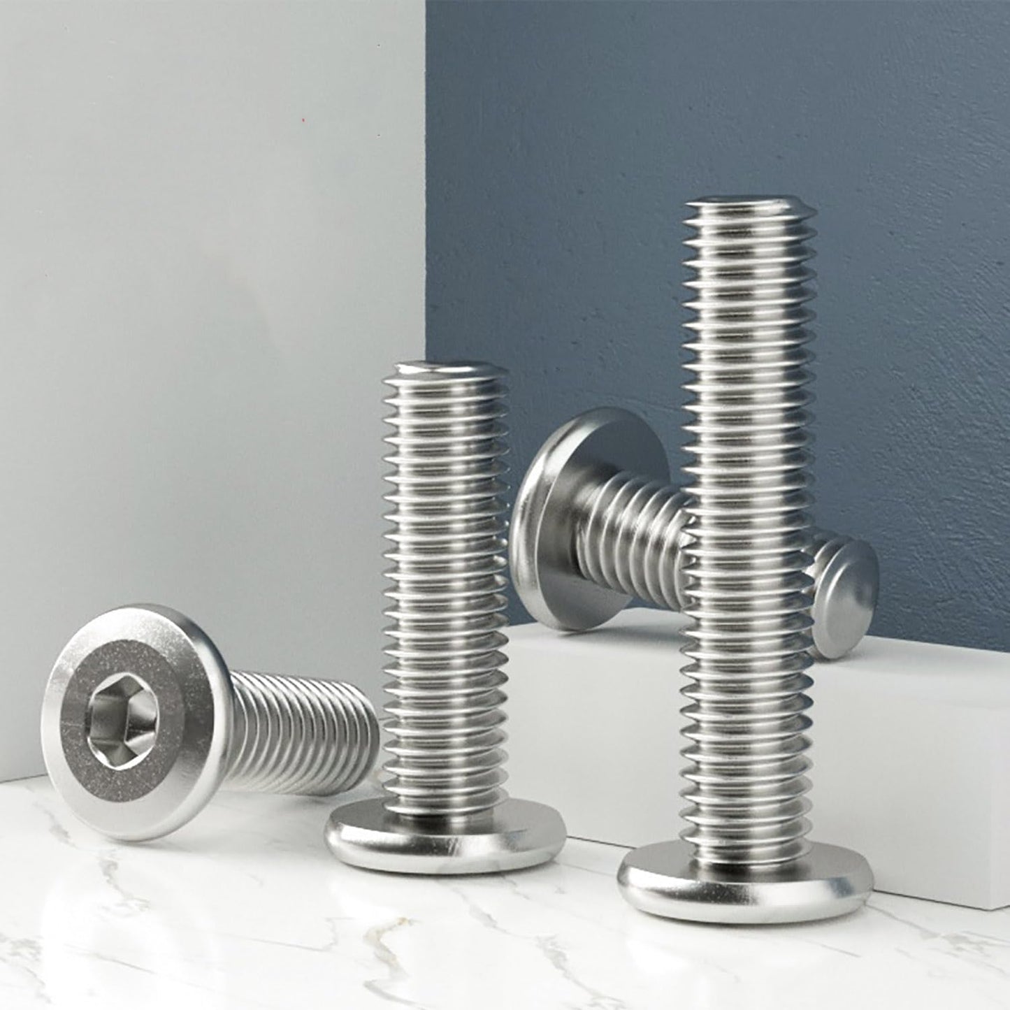 5/16-18 x 1-3/4" (10 Pack) Flat Head Hex Socket Cap Screws Bolts, 304 Stainless Steel 18-8, Hex Drive, Bright Finish, Fully Machine Thread