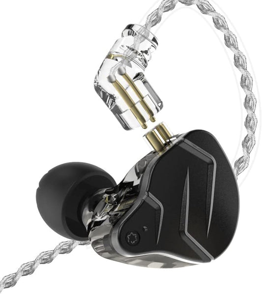 KZ ZSN PRO X Wired Earbuds, in-Ear Monitor Headphones with Dual Driver-Clear Sound and Ergonomic Custom-Fit Earpieces (S/M/L),Gaming Earbuds,3.5mm Jack for Phones Computer Laptops (Black Without Mic)