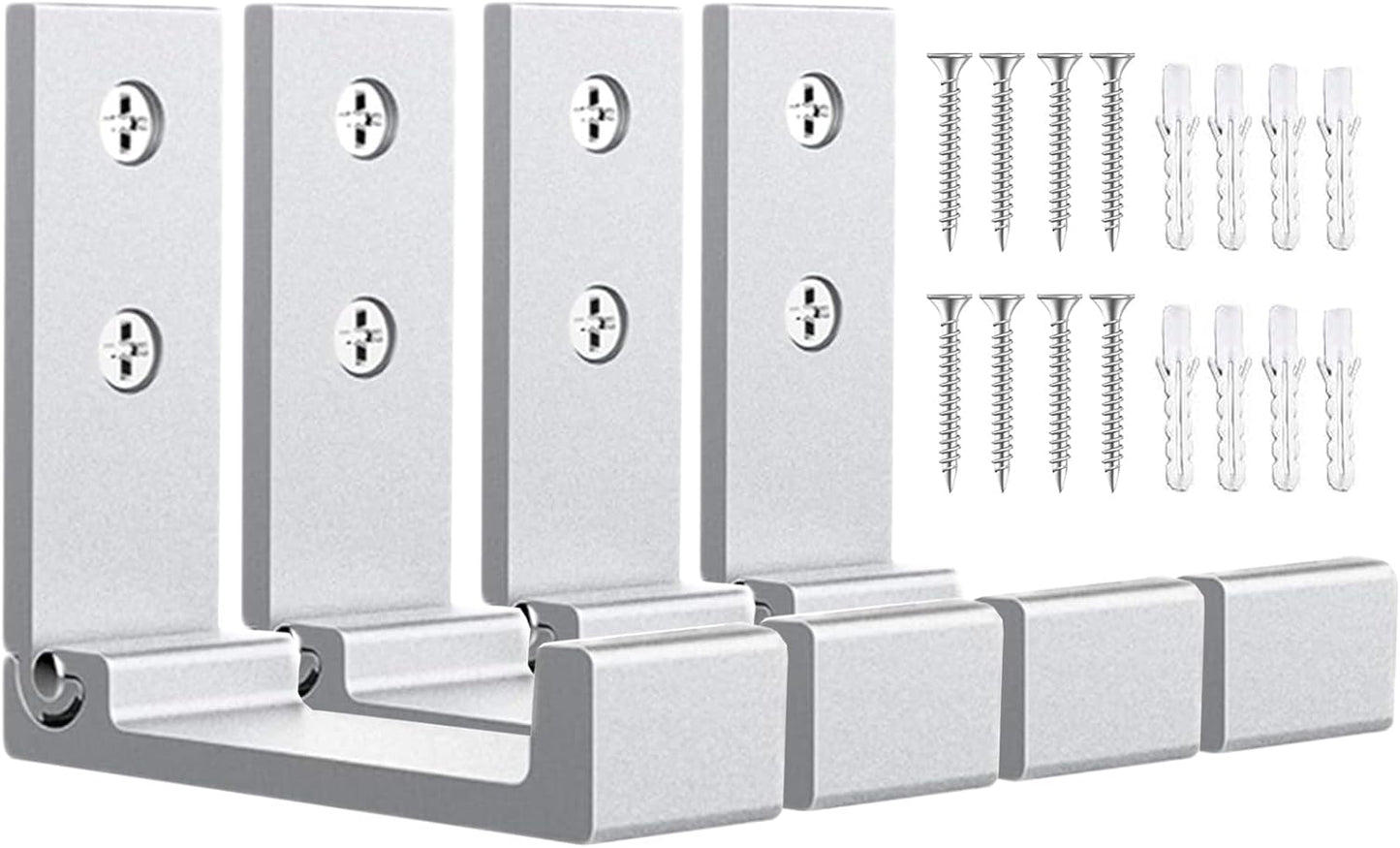 OHIYO 4pcs Folding Coat Hooks Heavy Duty Wall Hooks for Hanging Bags Hooks Headphone Holder No Rust Wall Mounted for Hat, Bags, Jacket, Towel (Silver)