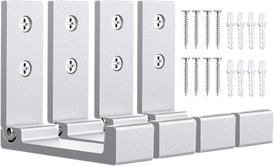 OHIYO 4pcs Folding Coat Hooks Heavy Duty Wall Hooks for Hanging Bags Hooks Headphone Holder No Rust Wall Mounted for Hat, Bags, Jacket, Towel (Silver)