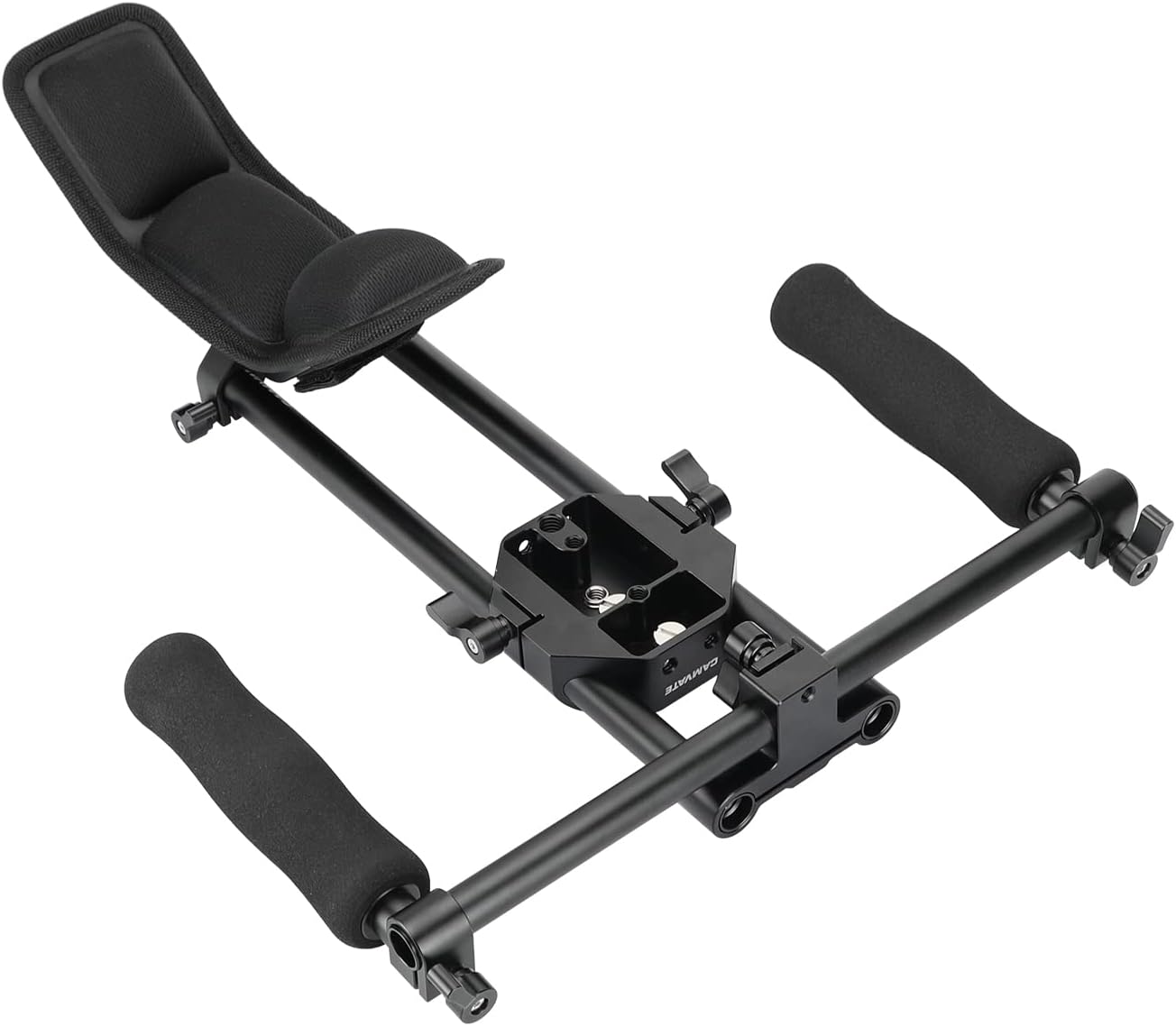 CAMVATE Handheld Shoulder Mount Kit with Sliding Base Plate & Sponge-Covered Handgrip Pair for DSLR Camera - 3029