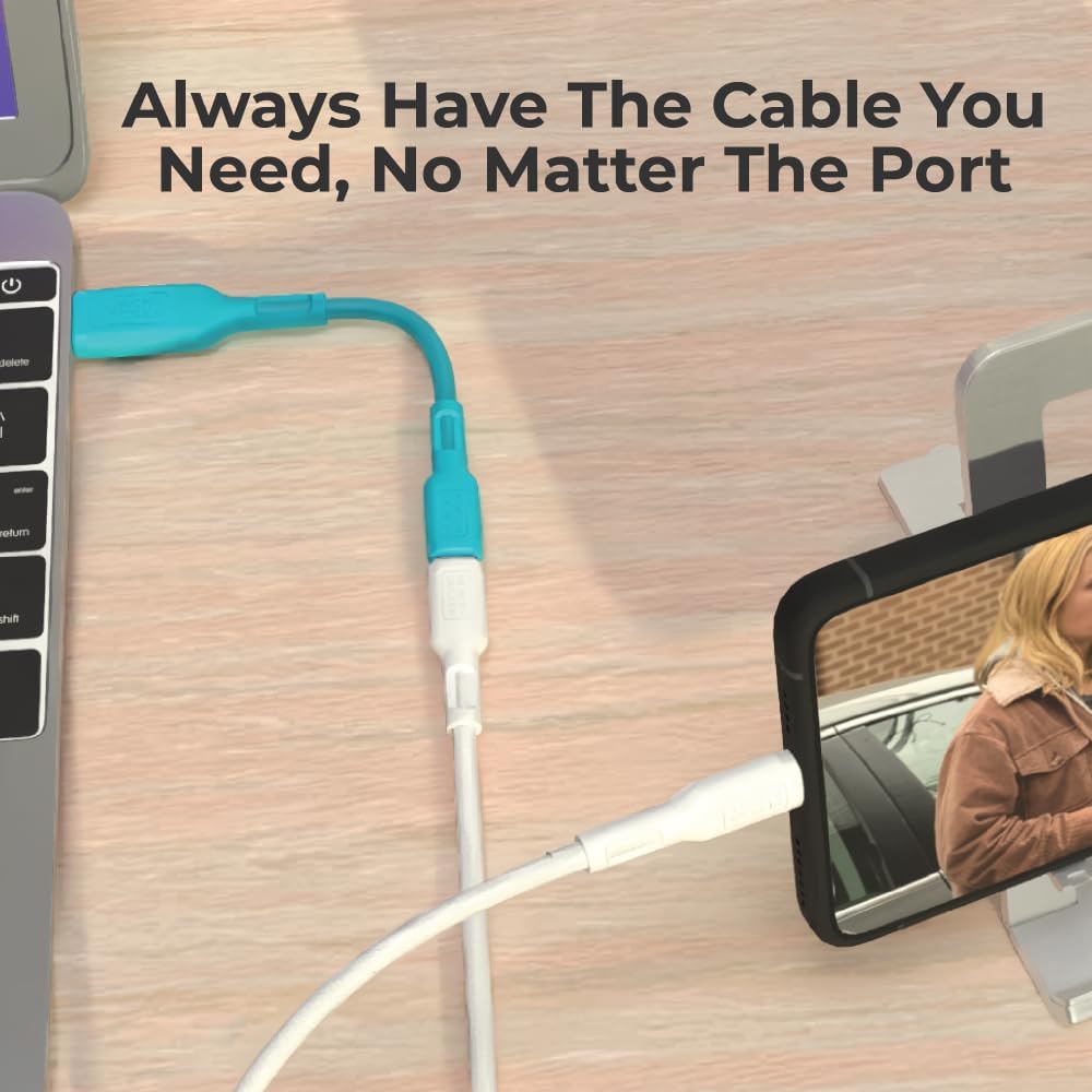 BLACK+DECKER USB C to USB Adapter [2 Pack], Type C Female to USBA Male OTG Cable USBA to USBC Adapter Apple Compatible with MacBook Pro/Air, iPhone 16/15 Series, Samsung Galaxy S24/S23/S22, Blue