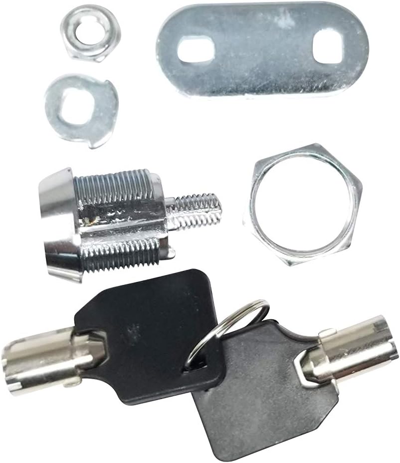 Admiral Locks Tubular Cam Lock, Keyed Alike Removable Key RV Compartment Storage Lock Cabinet Locks (Chrome Pack of 1, 5/8" 180°)
