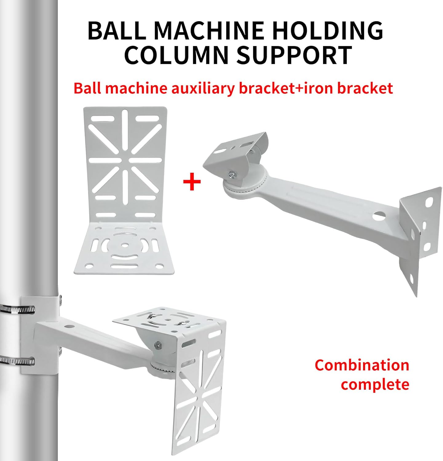 L-Shape Dome Camera Bracket, Wall Ceiling Mount for Security Dome Cameras, Wall Mount,Corner (Vertical Pole Bracket+Hoop 7.8 in )