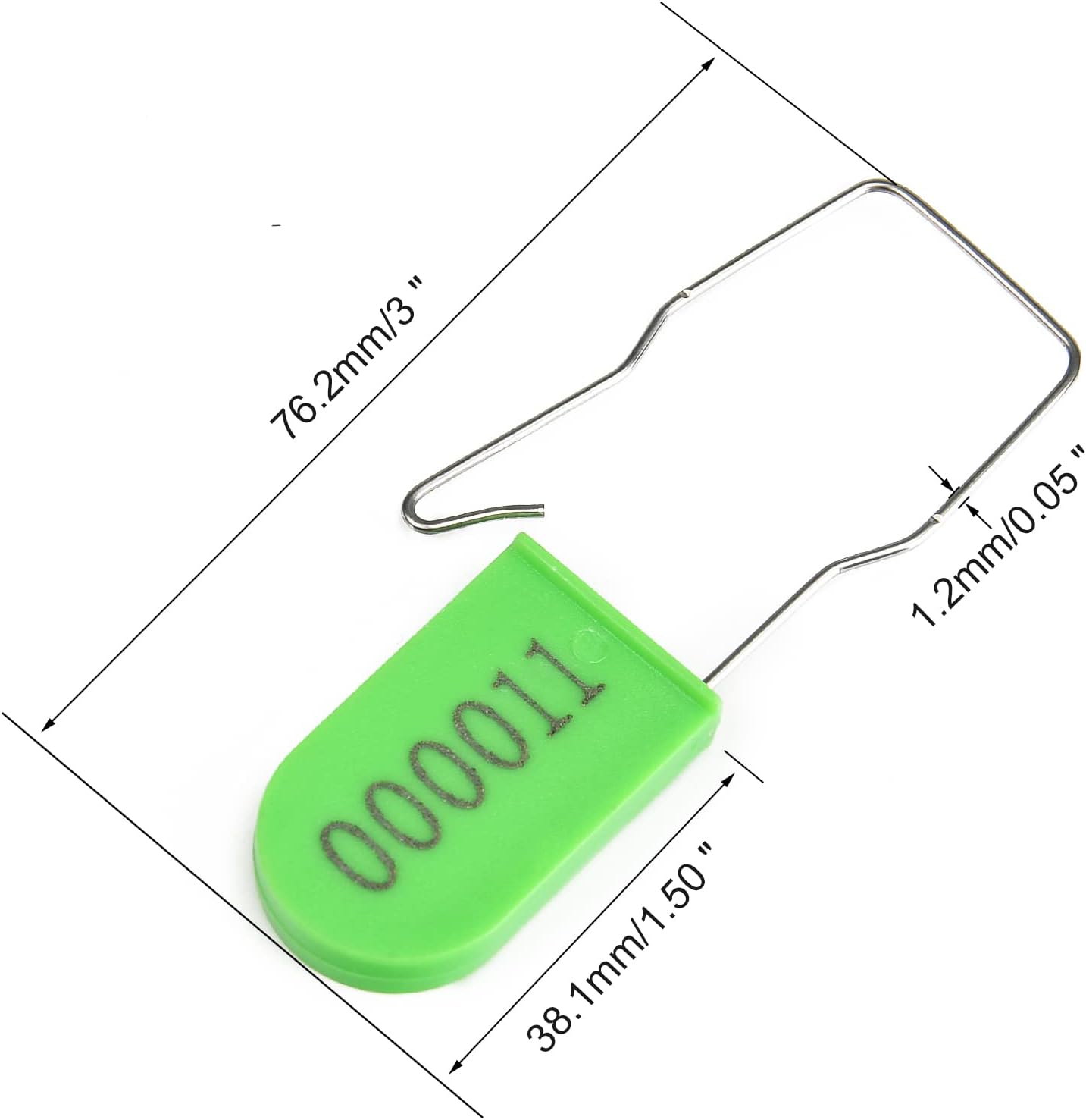 1000PCS Plastic Padlock Security Seals Metal Wire Padlocks Electric Meter Lockout Tags Self-Locking Numbered Anti Tamper Seal Tags Green