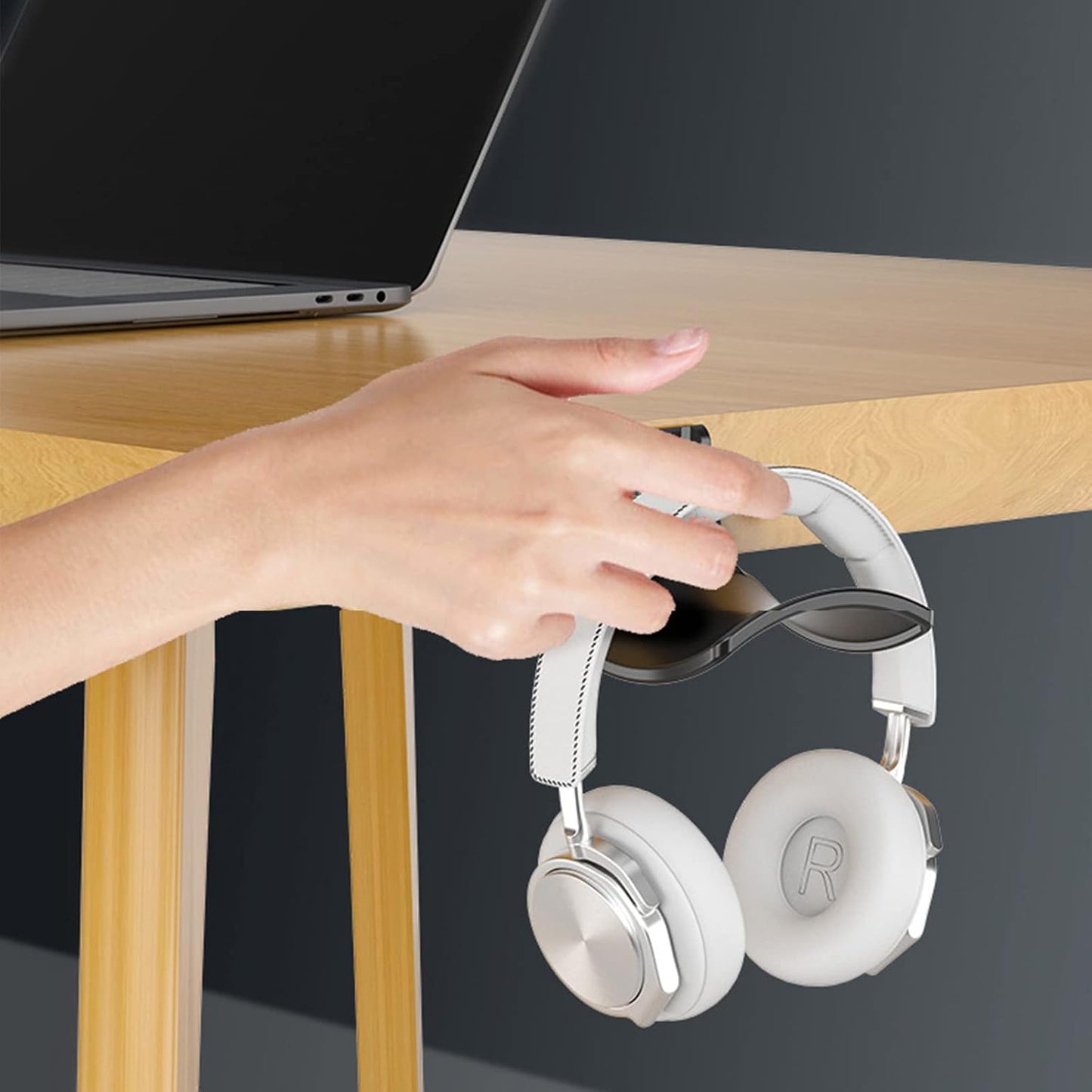 2-Pack Never Fall Headphone Hooks Hanger Wall Mount, Headset Holder Stand for Universal Gaming Headset Airpods Max Sony Bose Beats, Strong Adhesive by Screws